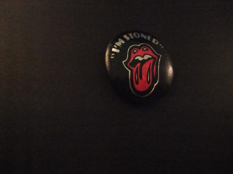 The Rolling Stones Engelse rockband, I am stoned, zilverkleurige letters